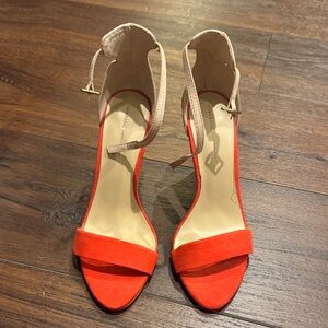 Zara Elegant Orange with Metallic Gold Women's Heels